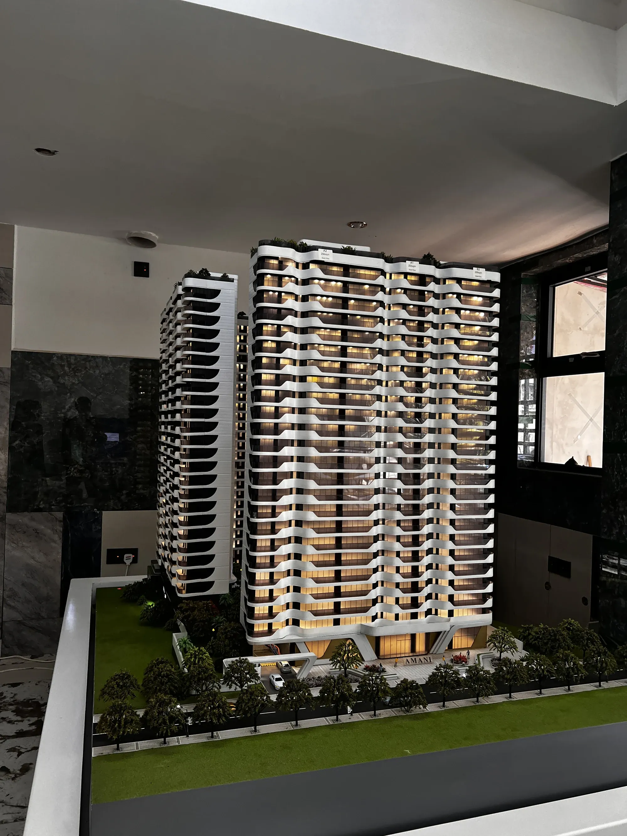 Amani Residence architectural model detail
