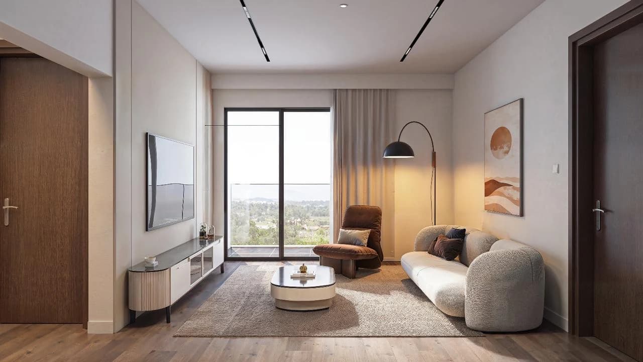Rendered living room interior at Baystar
