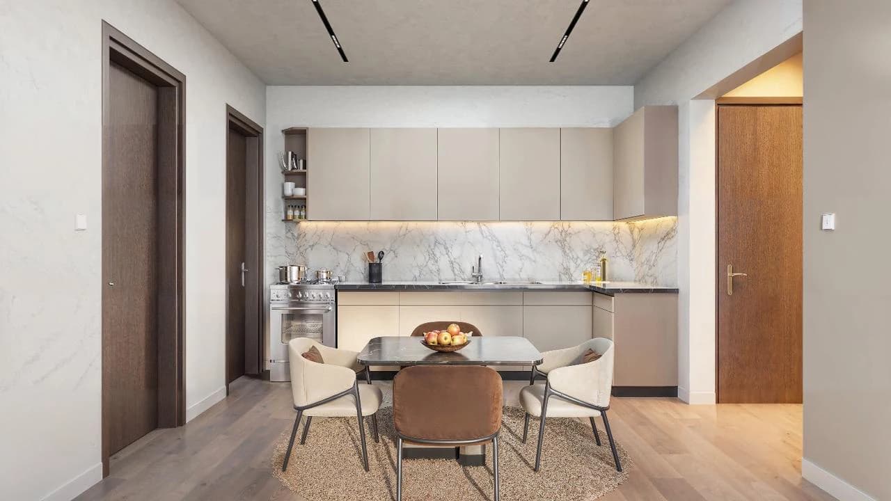 Rendered shared lounge at Baystar