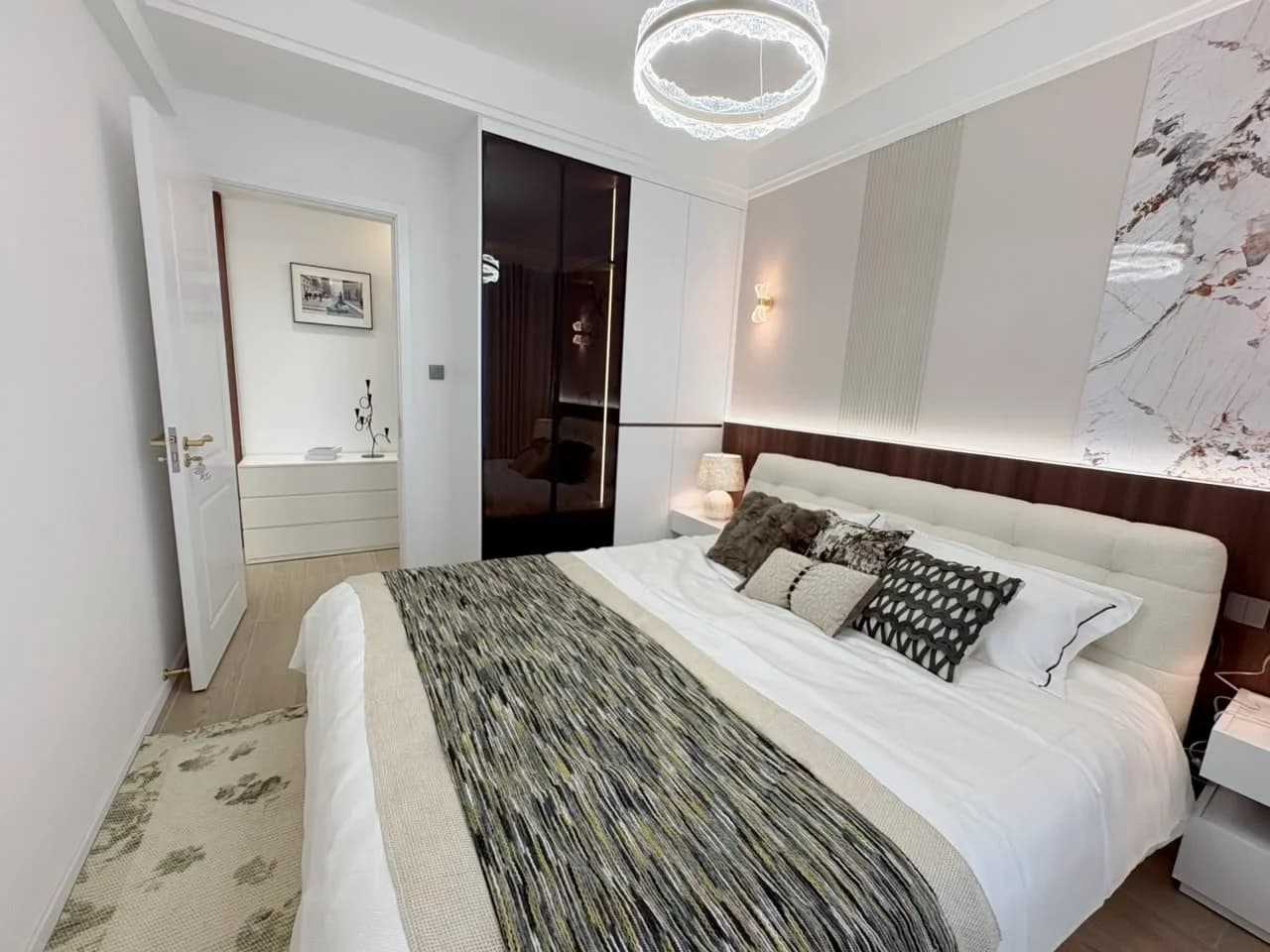 Rendered Capital Heights bedroom with built-in storage