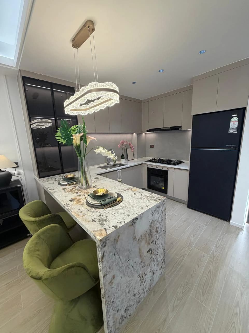 Kitchen in the Capital Heights one-bedroom show apartment