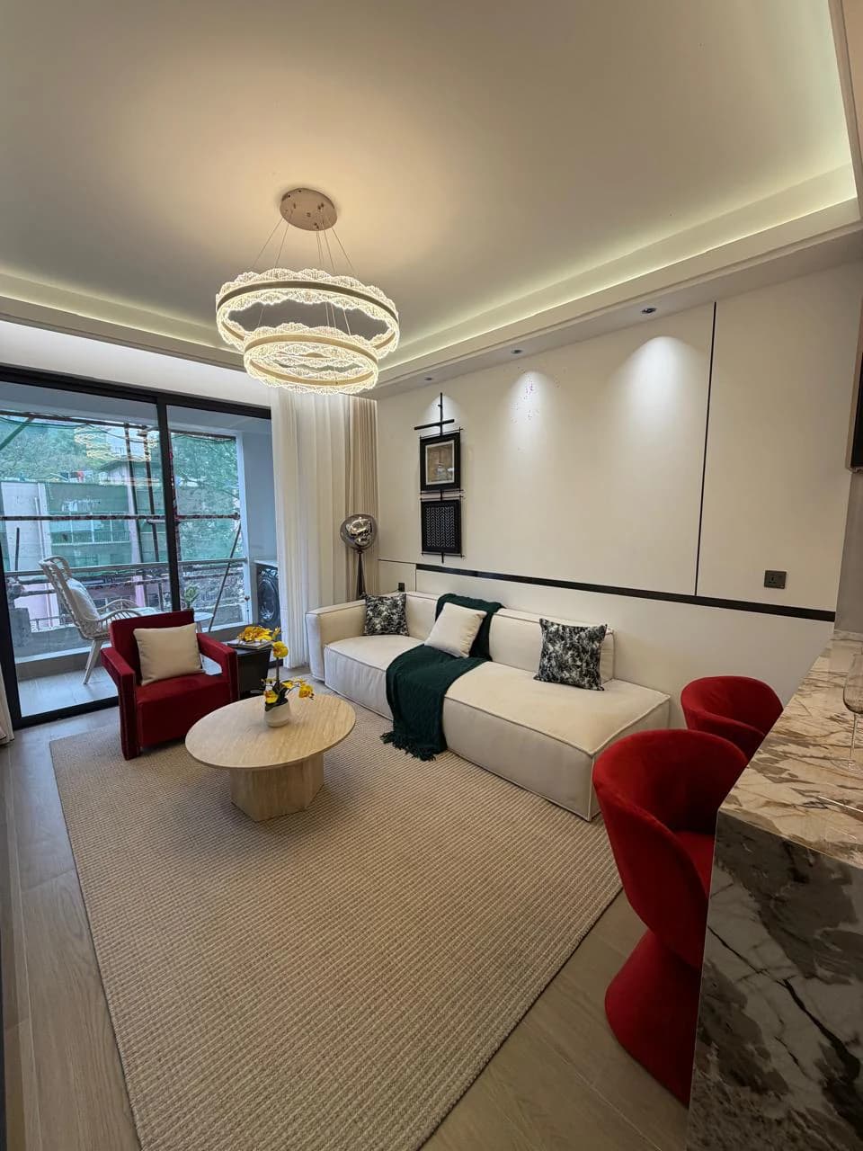 Living room in the Capital Heights two-bedroom show apartment