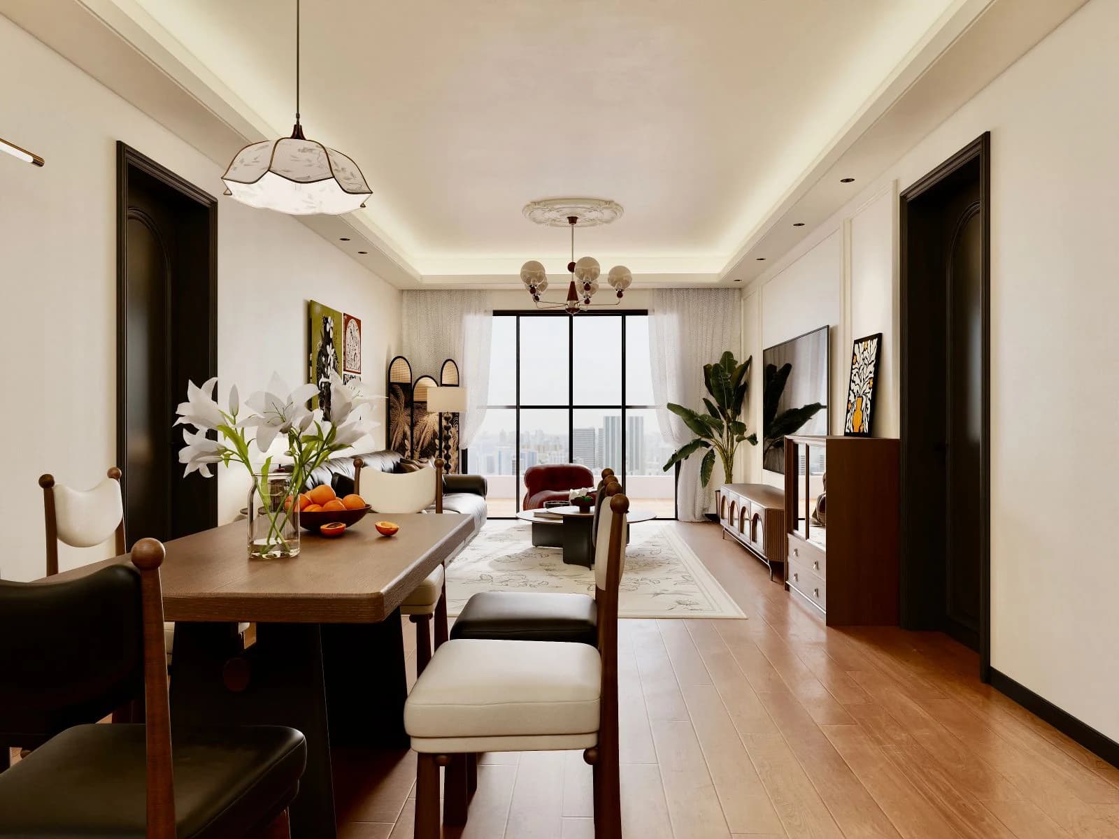 Rendered dining space inside a Donyo Ridge residence
