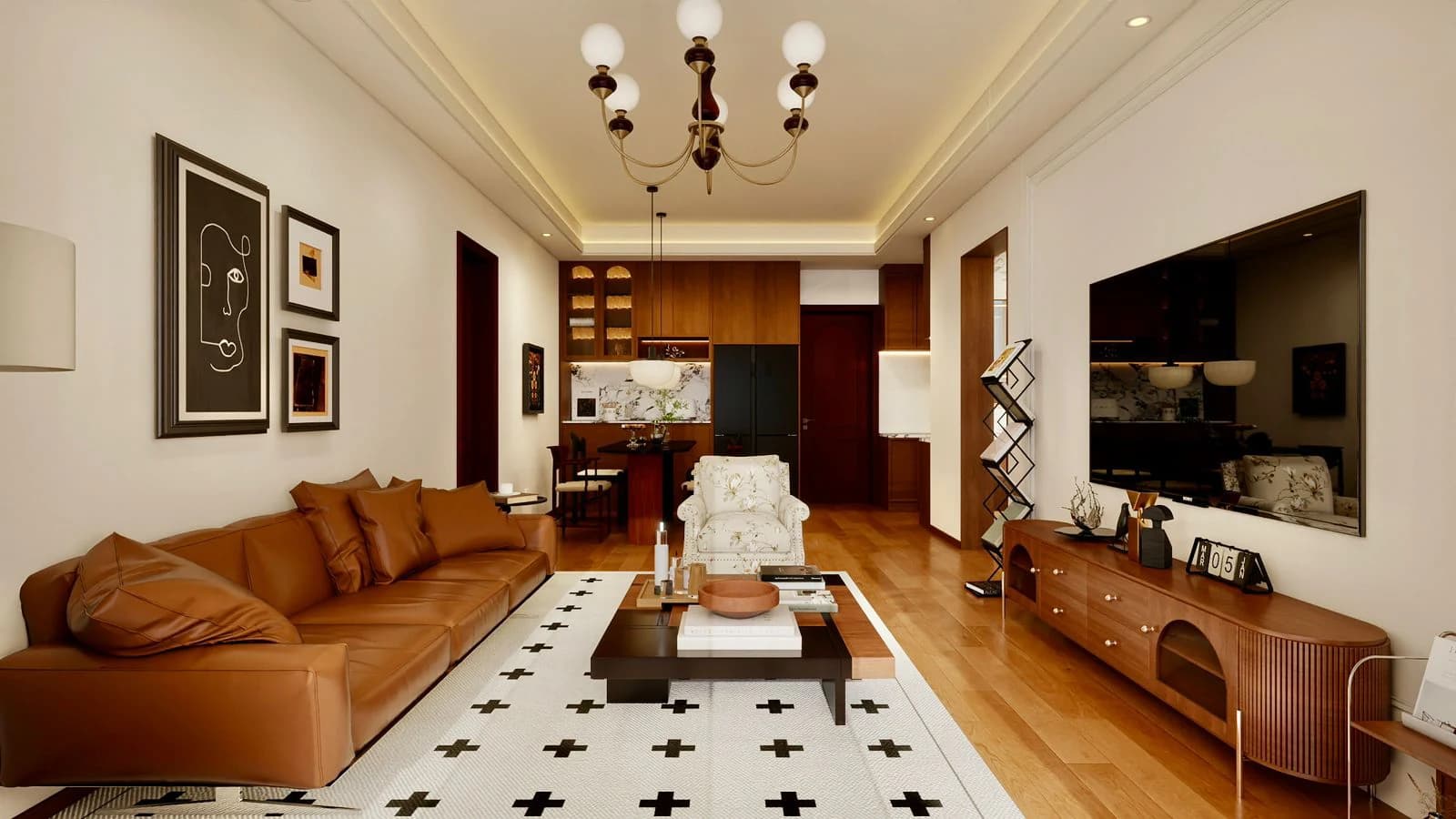 Rendered living room inside a Donyo Ridge residence