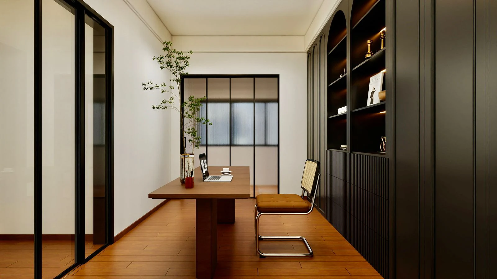 Rendered study space inside a Donyo Ridge residence