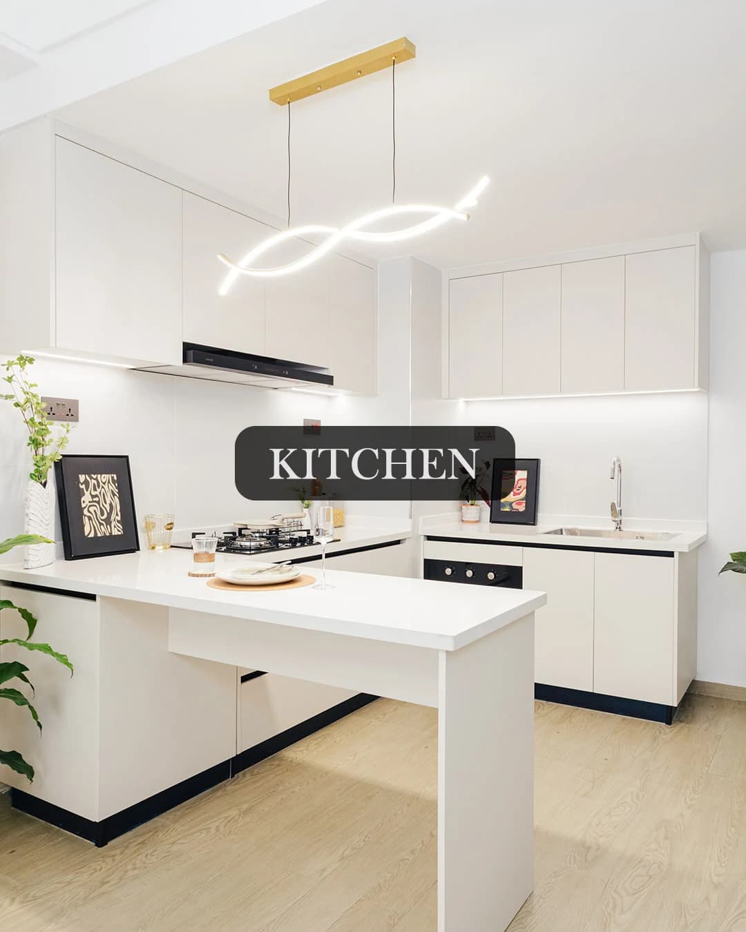 Interior kitchen visual for a Lesto Residences apartment