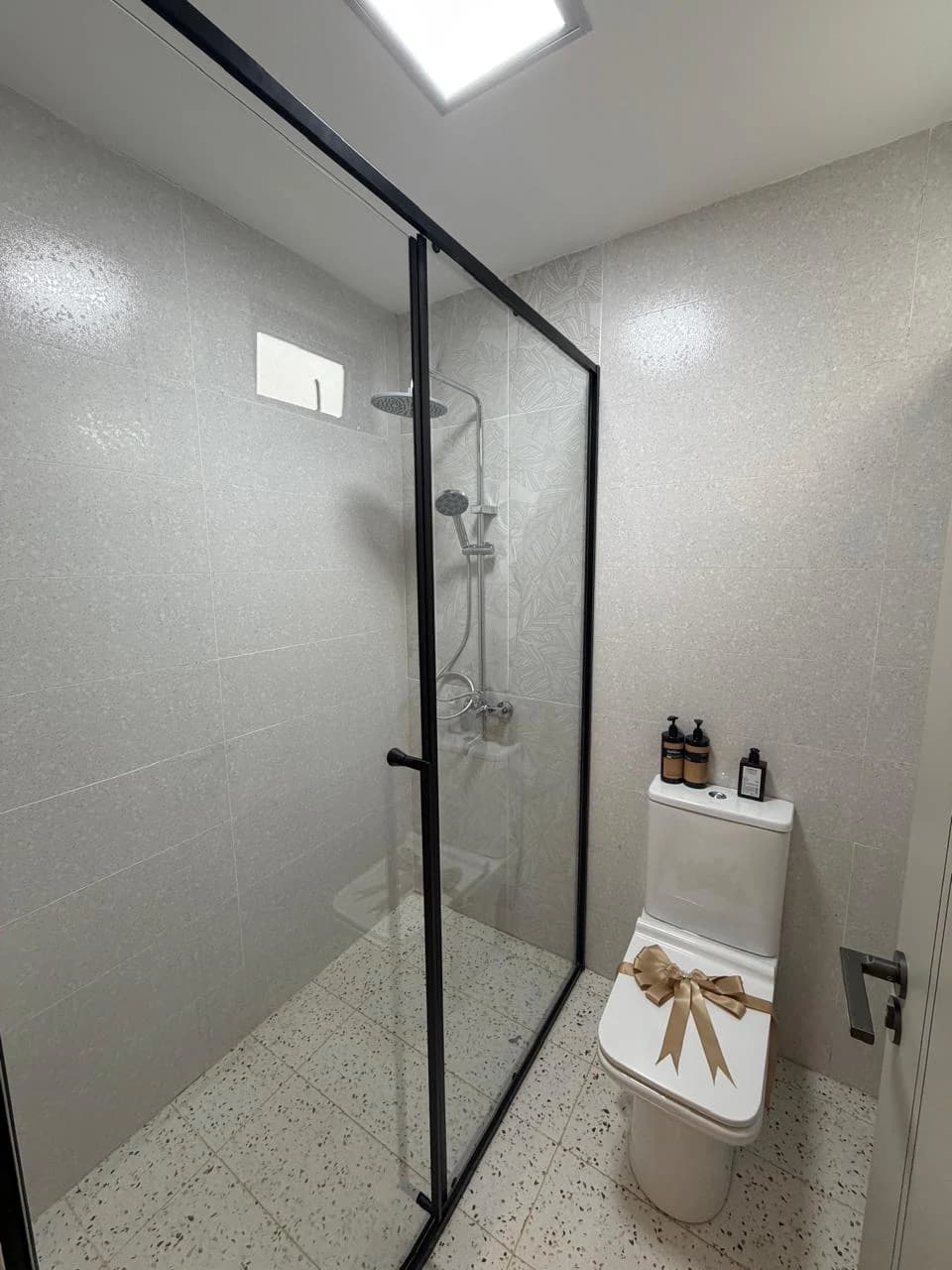 Bathroom inside the Mogotio Oasis studio show apartment