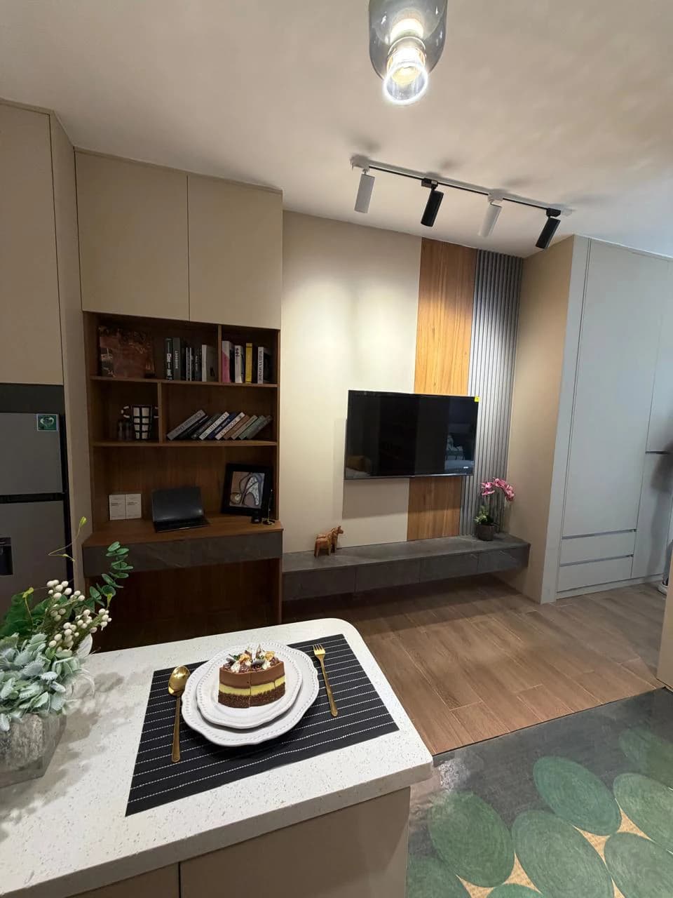 Living space inside the Mogotio Oasis studio show apartment