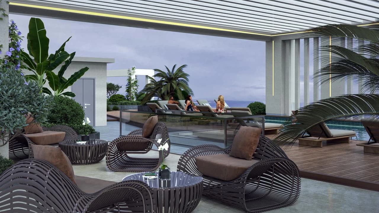 Skyline rooftop lounge
