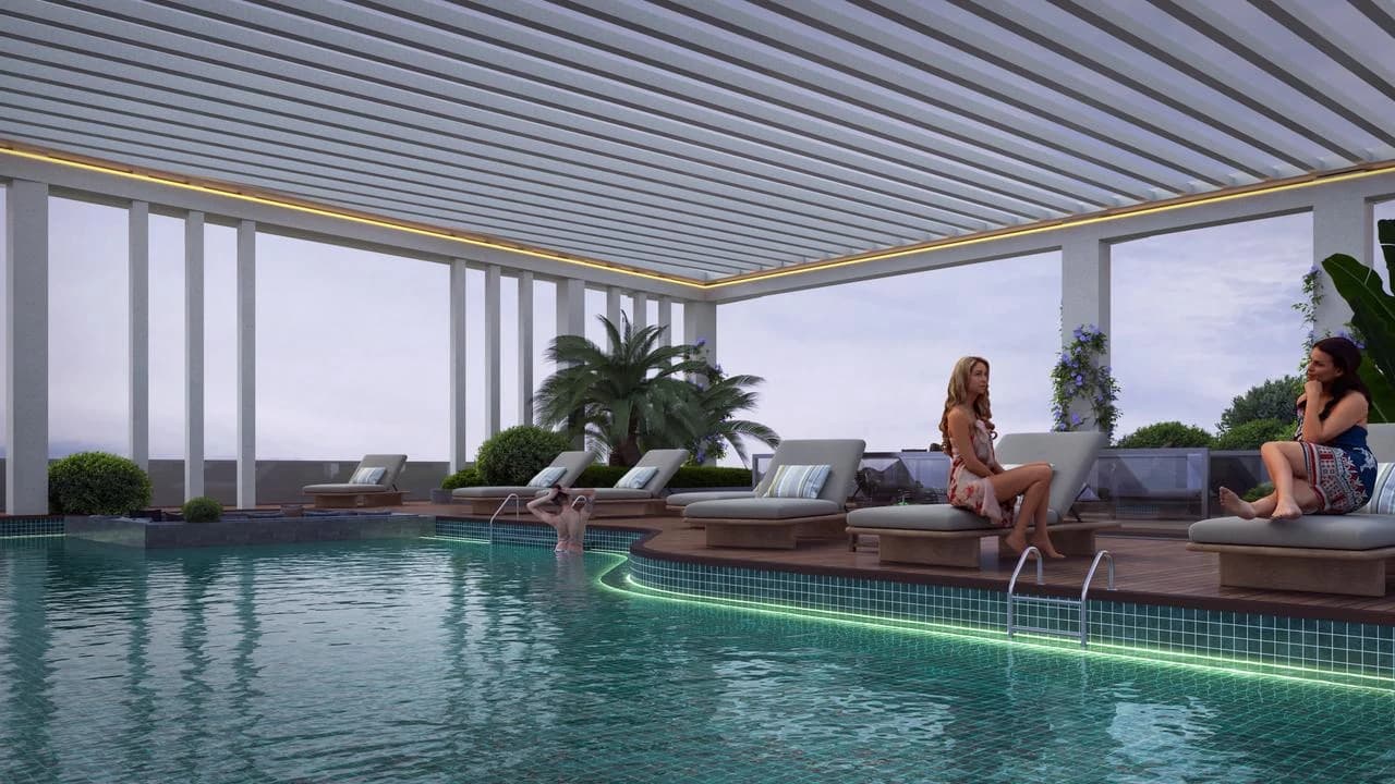 Skyline heated rooftop pool