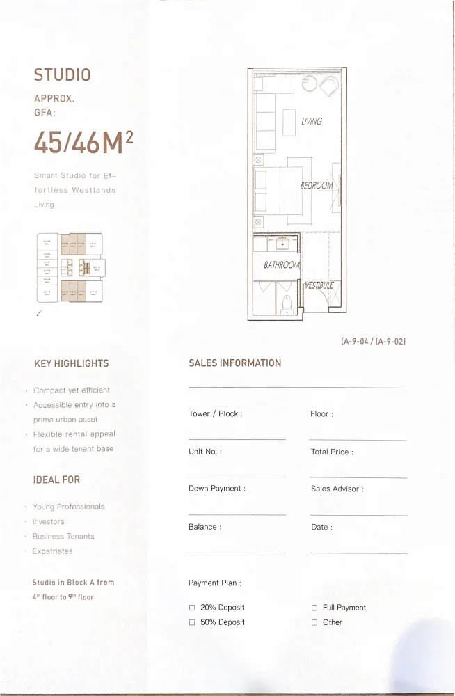 Studio layout floor plan preview