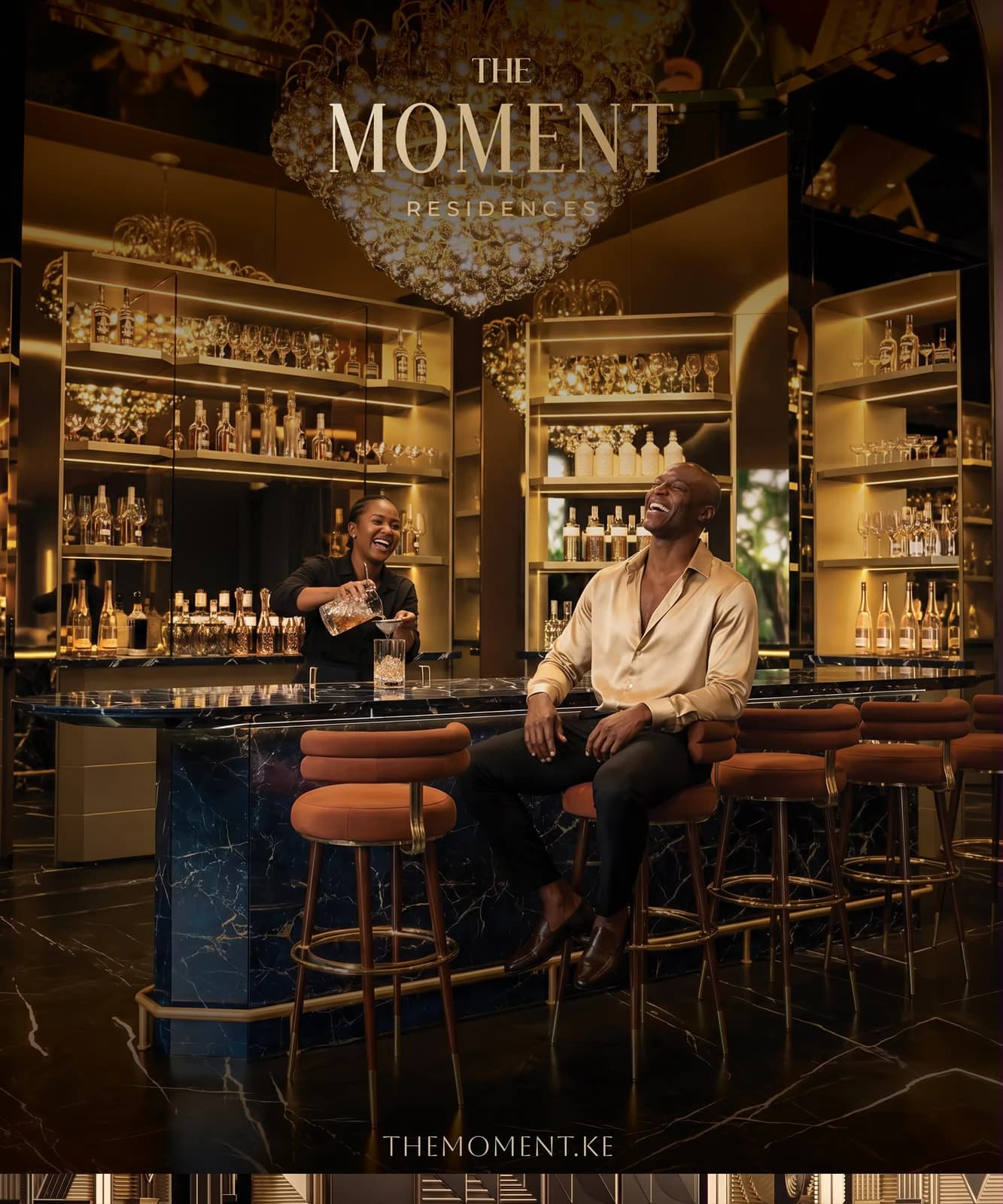Rendered café and counter seating