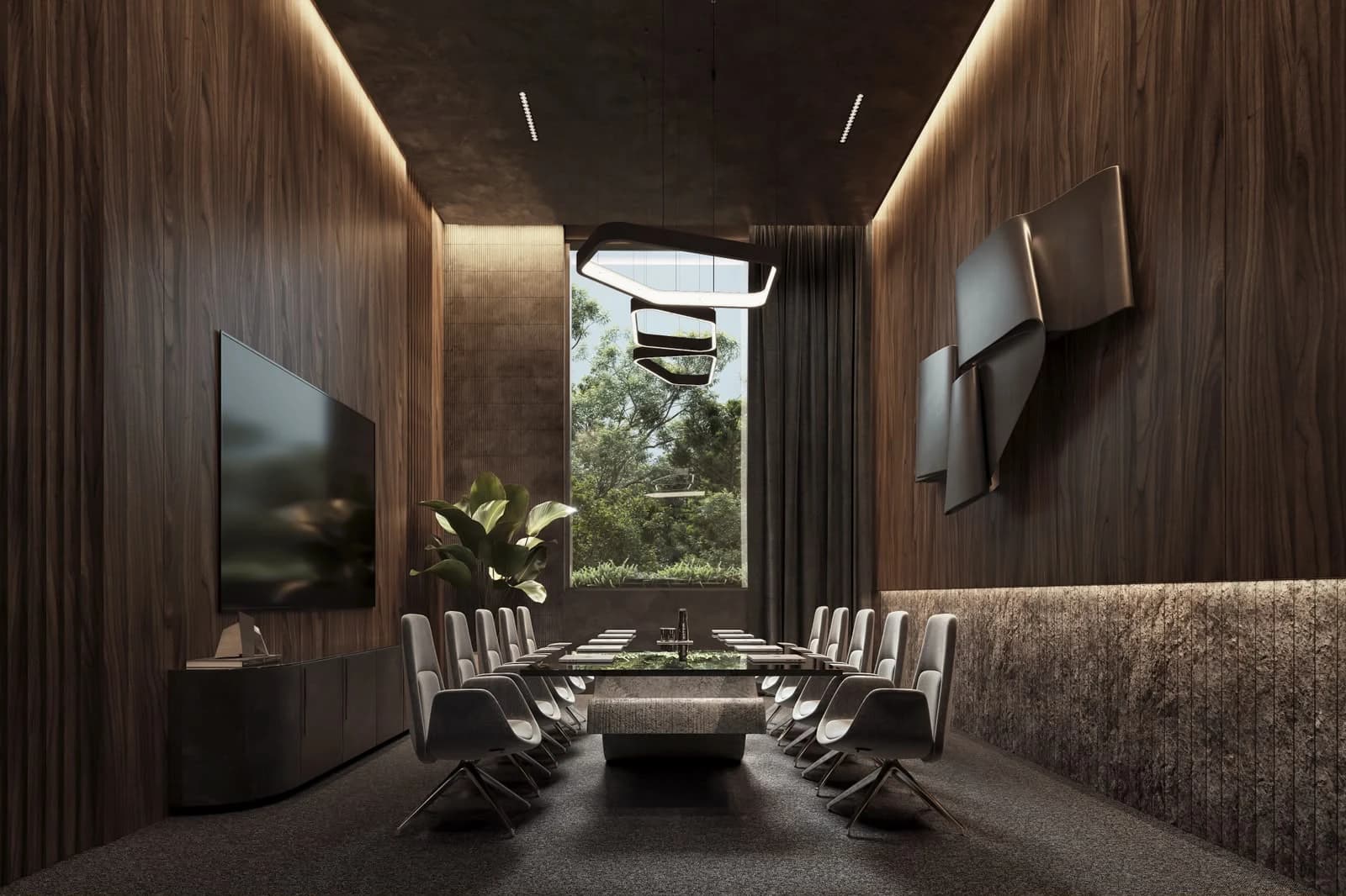 Rendered conference room for residents