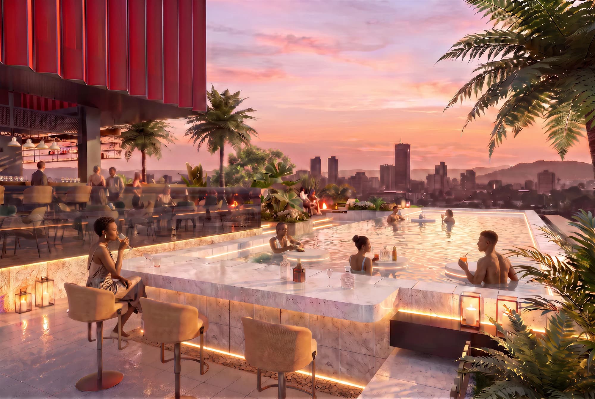 Stellar Bay rooftop pool and bar